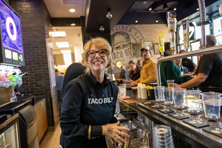 Taco Bell Cantina team member working during a branded grand opening