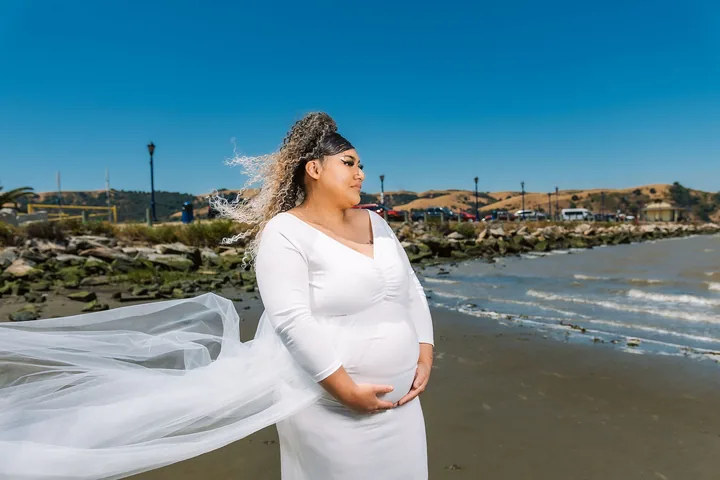 Maternity portrait on the California coast
